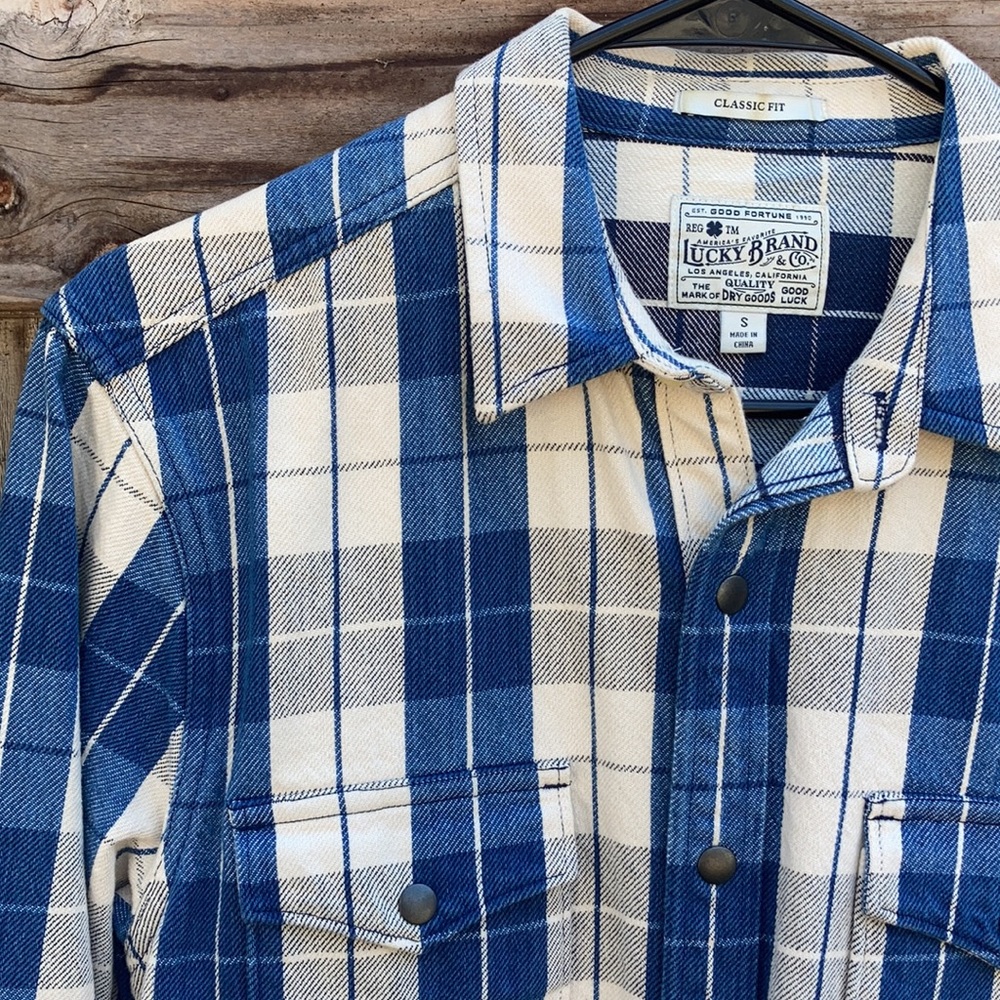 Lucky Brand indigo dye classic work shirt